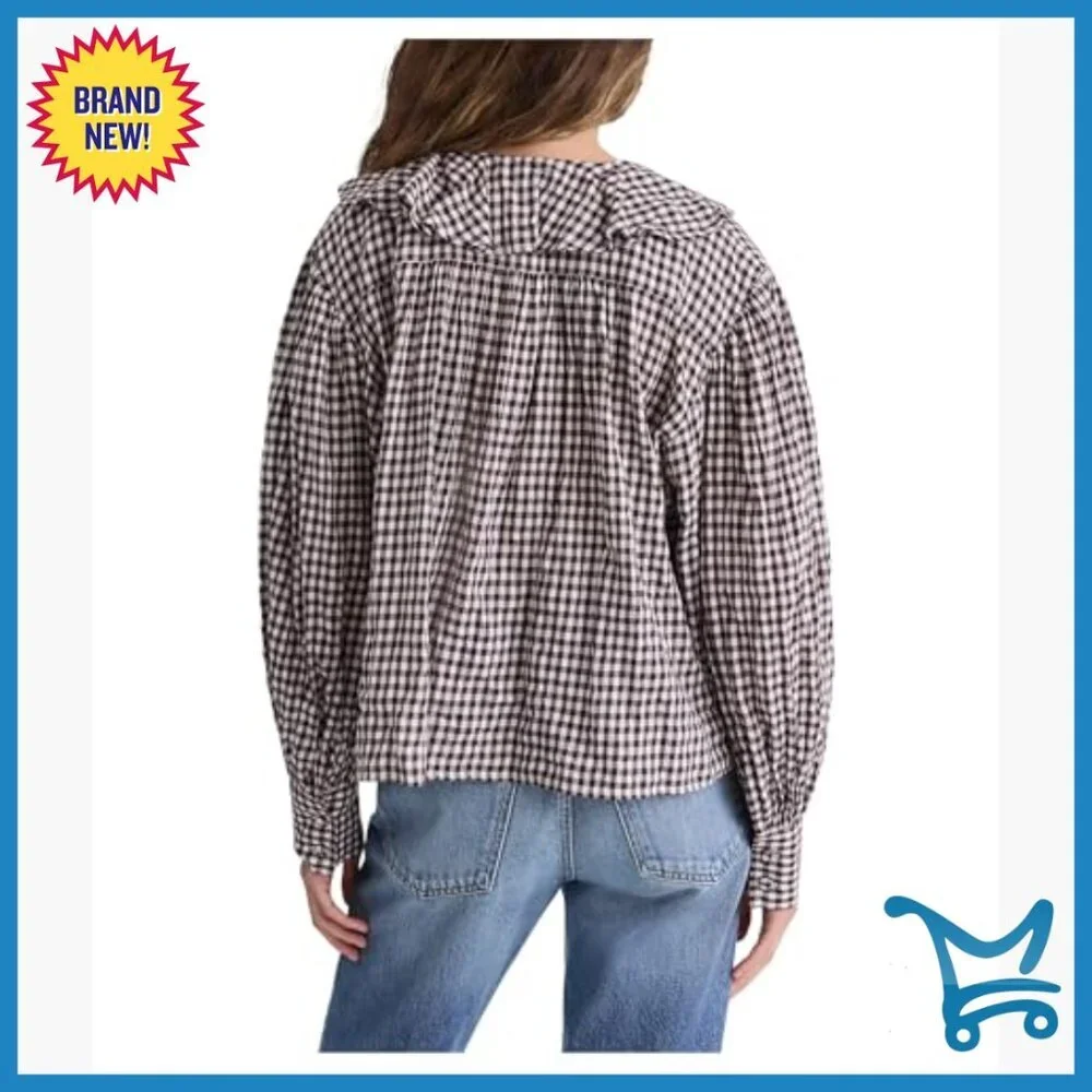 Long Sleeve Cotton Tank Top Regular Fit Checkered Pull On